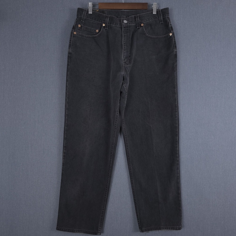 Vintage Levis 550 Jeans Mens 36x30 (Fits 33x29) Black Relaxed Tapered Denim USA